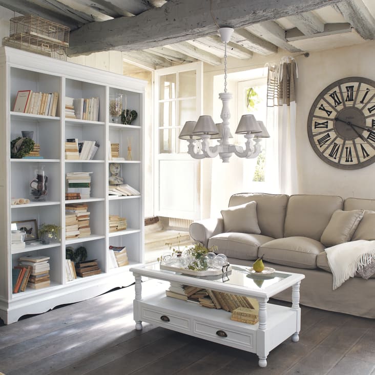 Maisons du Monde Joséphine - Mesa baja de 2 cajones blanca blanca Rebajas