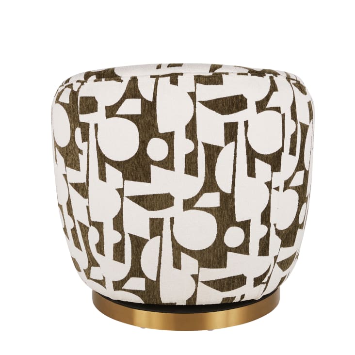 Maisons du Monde Pulp - Sillón giratorio en jacquard beige y verde caqui En oferta