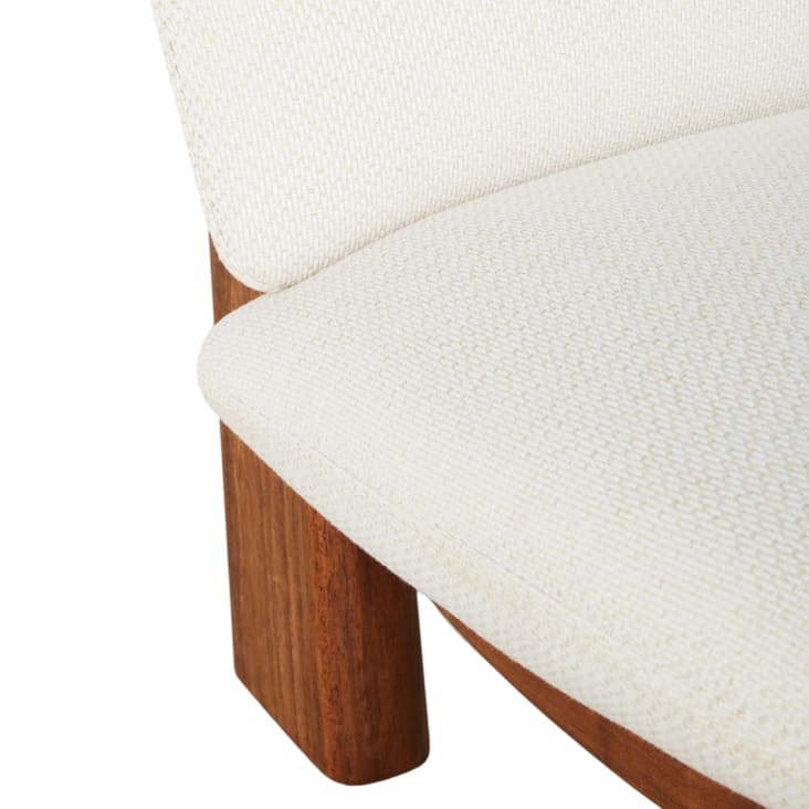 Maisons du Monde Amaya - Sillón beige con patas de madera de hevea Rebajas baratas
