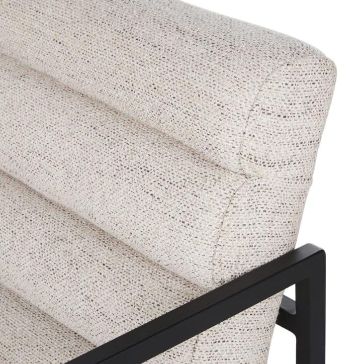 Maisons du Monde Canyon - Sillón de tela color crudo y acero negro Rebajas de fábrica