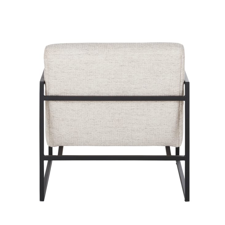 Maisons du Monde Canyon - Sillón de tela color crudo y acero negro Rebajas de fábrica