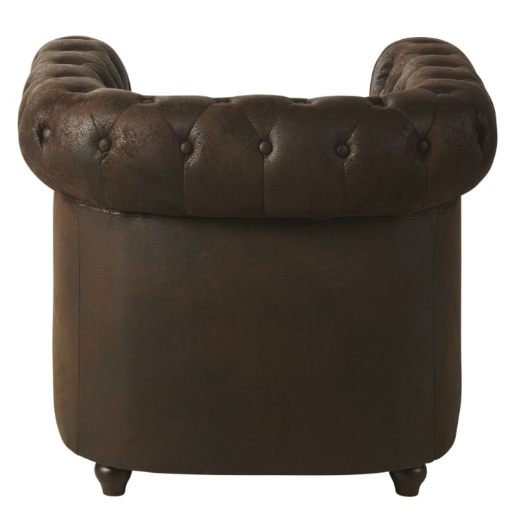Maisons du Monde Chesterfield - Sillón capitoné tapizado de antelina marrón Los más vendidos