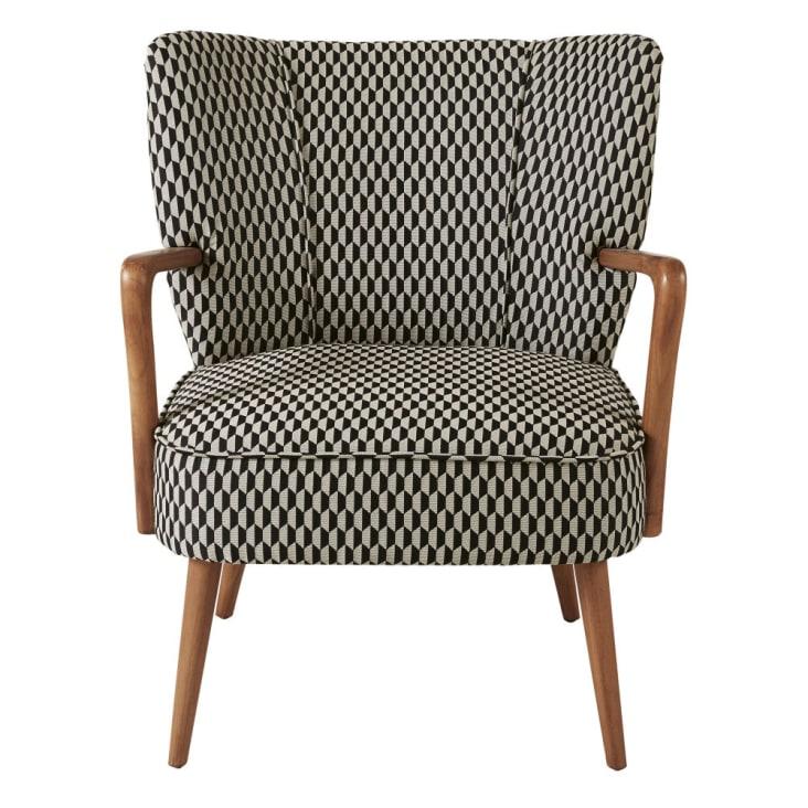 Maisons du Monde Meyer - Sillón vintage con motivos gráficos en blanco y negro Ventas relámpago