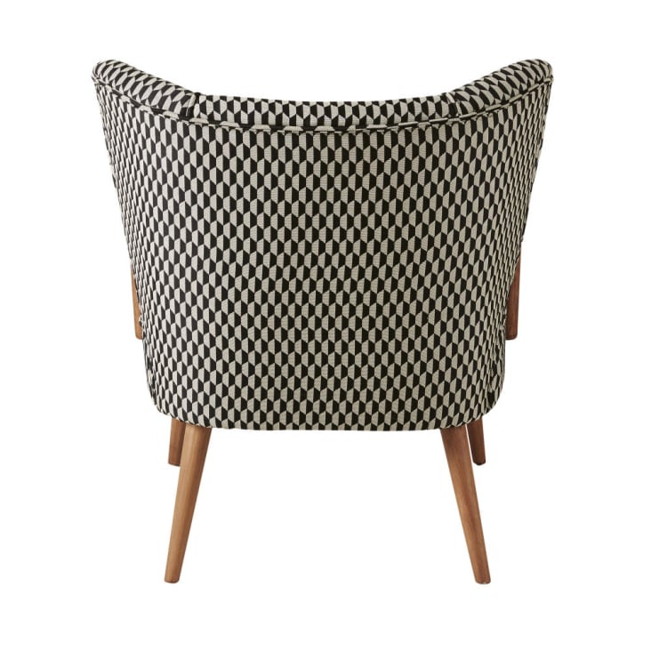 Maisons du Monde Meyer - Sillón vintage con motivos gráficos en blanco y negro Ventas relámpago