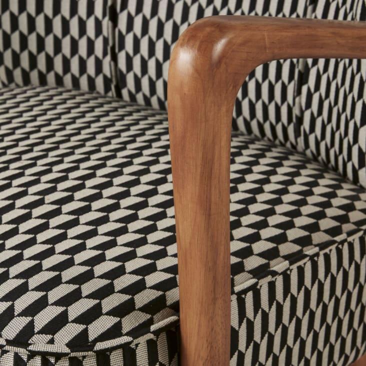 Maisons du Monde Meyer - Sillón vintage con motivos gráficos en blanco y negro Ventas relámpago