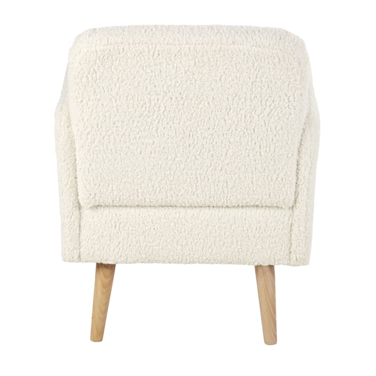Maisons du Monde Honey - Sillón de rizo blanco con patas de madera de haya Descuento