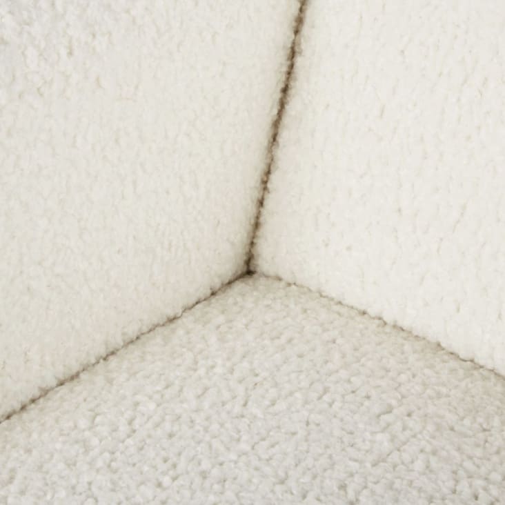 Maisons du Monde Honey - Sillón de rizo blanco con patas de madera de haya Descuento