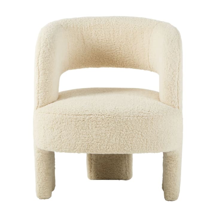 Maisons du Monde Sheep - Sillón de 3 patas de tela rizada blanco Tienda