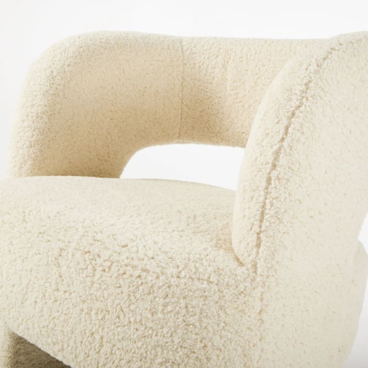 Maisons du Monde Sheep - Sillón de 3 patas de tela rizada blanco Tienda
