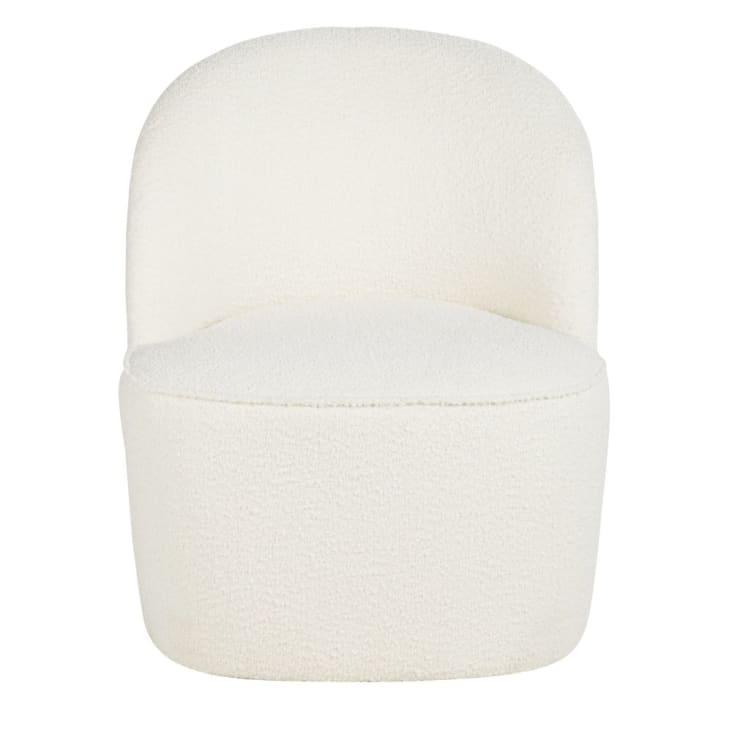 Maisons du Monde Blackhill Business - Sillón profesional de tejido reciclado de rizo blanco roto Mejor oferta