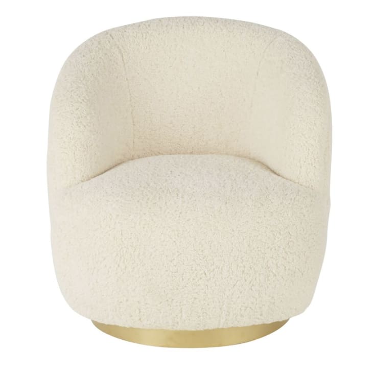 Maisons du Monde Pulp - Sillón giratorio de piel sintética color crudo Rebajas top