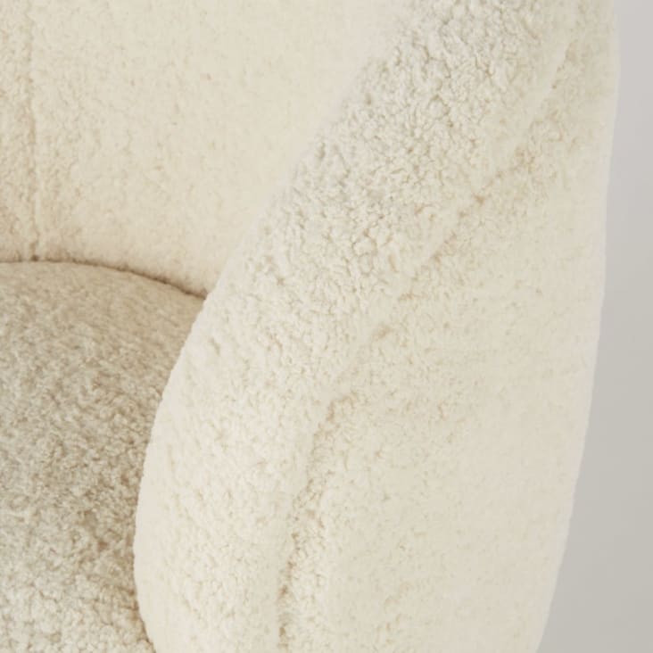 Maisons du Monde Pulp - Sillón giratorio de piel sintética color crudo Rebajas top