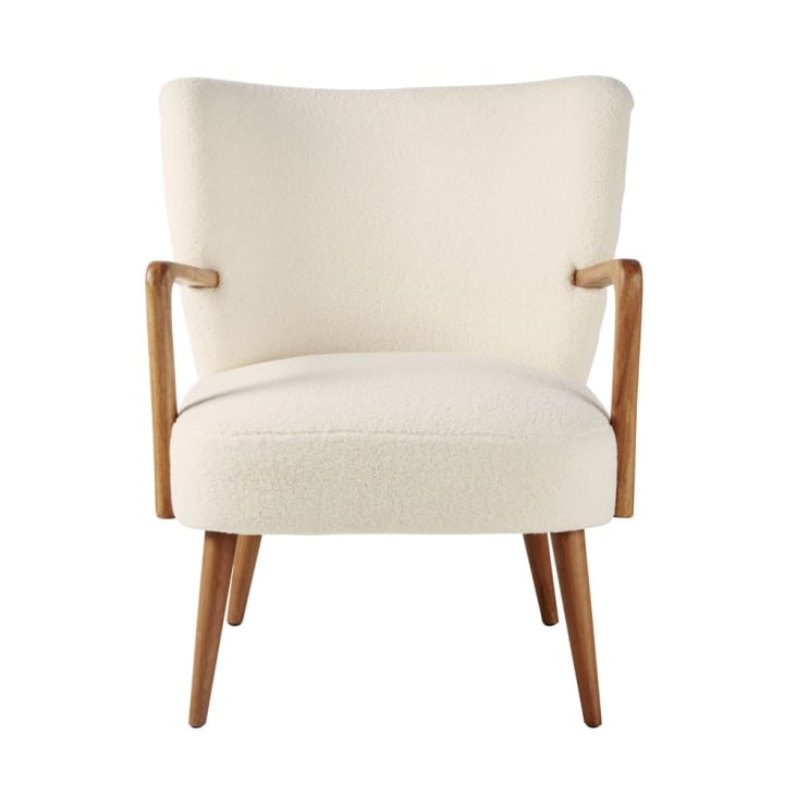 Maisons du Monde Meyer - Sillón de rizo blanco y abedul macizo Envío gratis