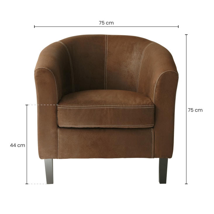 Maisons du Monde Baltimore - Sillón de antelina marrón Oferta especial