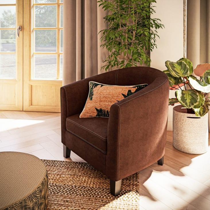 Maisons du Monde Baltimore - Sillón de antelina marrón Oferta especial