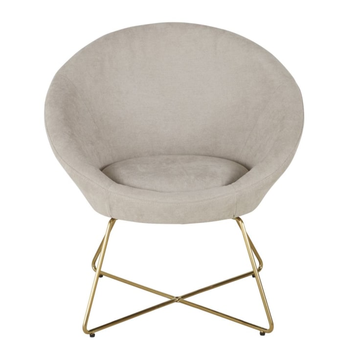 Maisons du Monde Hipop - Sillón beige con patas de acero dorado Envío gratis