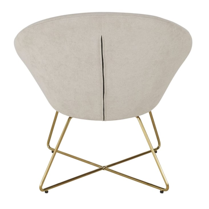 Maisons du Monde Hipop - Sillón beige con patas de acero dorado Envío gratis