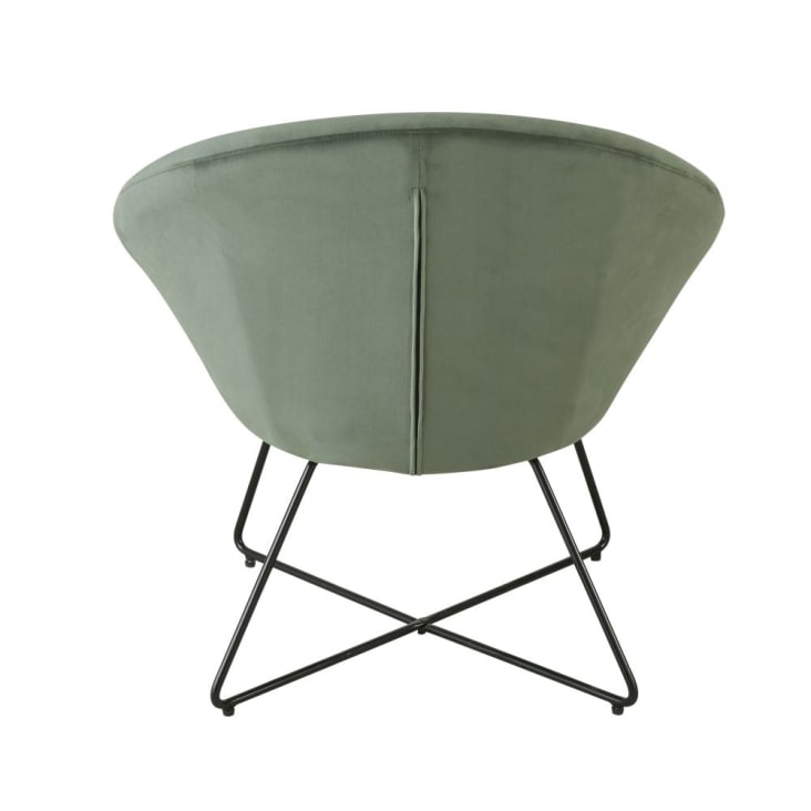 Maisons du Monde Hipop - Sillón de terciopelo verde con patas de acero negro ÚLTIMAS EDICIONES