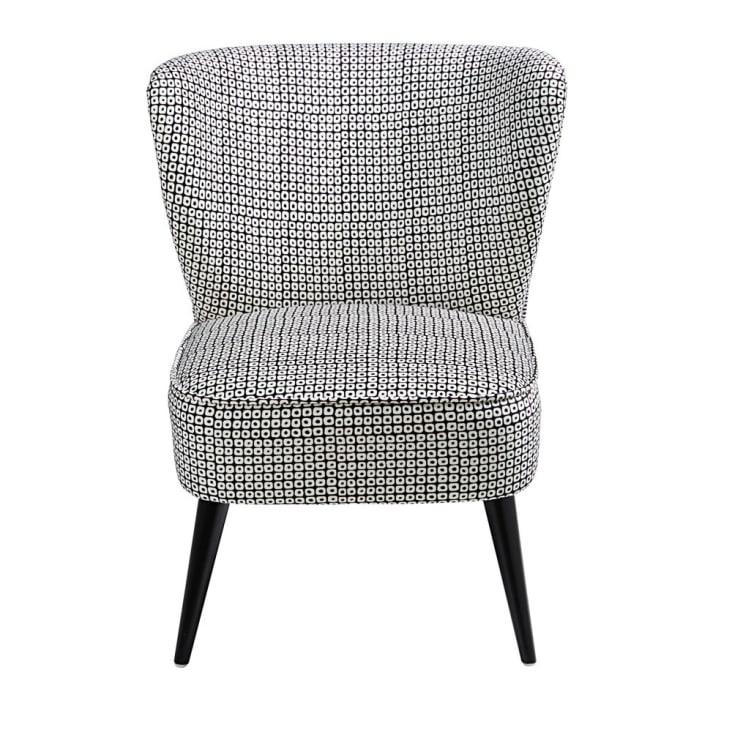 Maisons du Monde Palm - Butaca de terciopelo con motivos decorativos en blanco y negro Último día