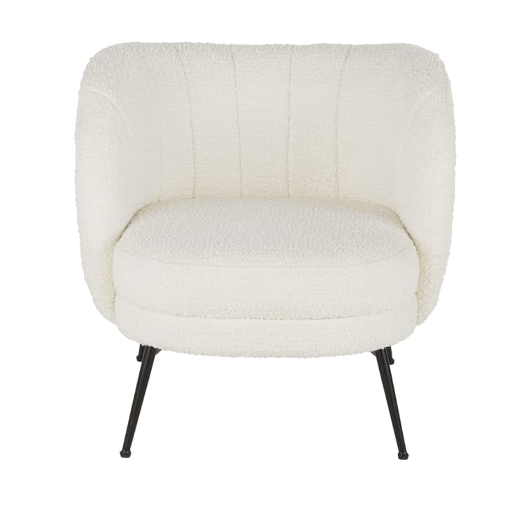 Maisons du Monde Squash - Sillón de tela color crudo efecto lana rizada Promoción por tiempo limitado