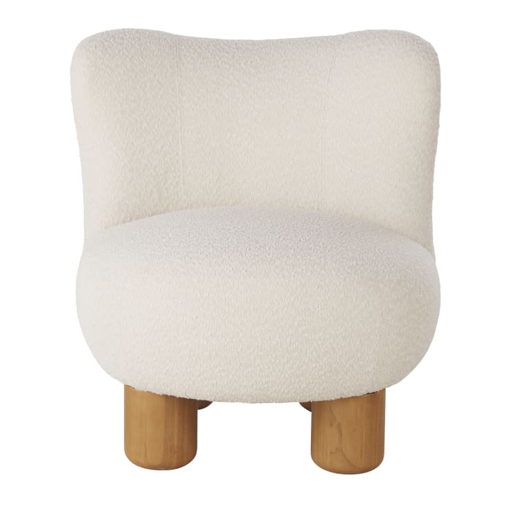 Maisons du Monde Noham - Sillón de tela color crudo efecto lana rizada Solo hoy