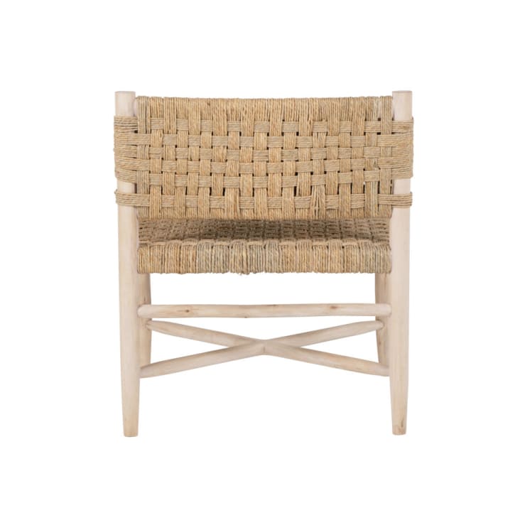 Maisons du Monde Calas - Sillón de madera de eucalipto y sisal beige Oferta especial de fábrica