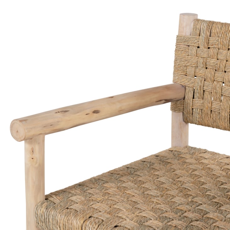 Maisons du Monde Calas - Sillón de madera de eucalipto y sisal beige Oferta especial de fábrica