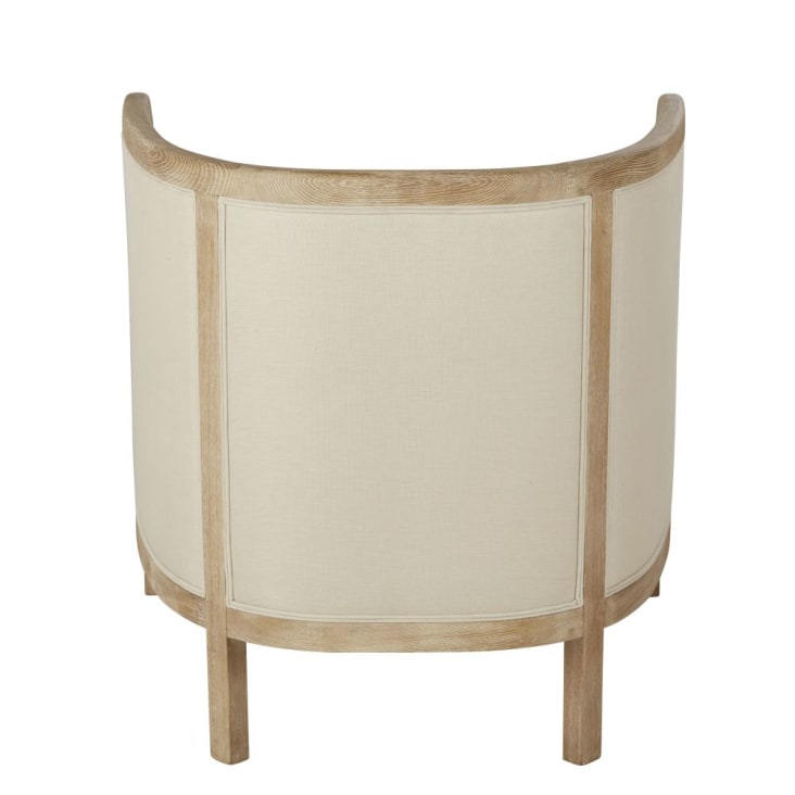 Maisons du Monde Earo - Sillón de lino beige con patas de madera de roble Promoción trimestral