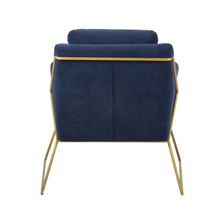 Maisons du Monde Jasper - Sillón de terciopelo azul oscuro y color latón Superdescuento