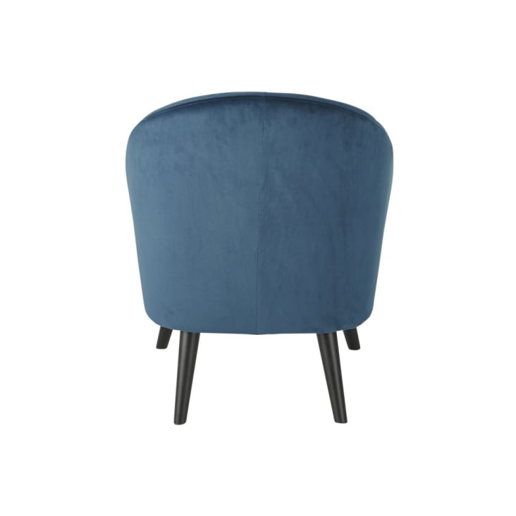Maisons du Monde Suzie - Sillón vintage de terciopelo azul oscuro y hevea macizo Grandes descuentos