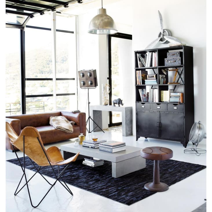 Maisons du Monde Santiago - Silla de piel color camello Liquidación