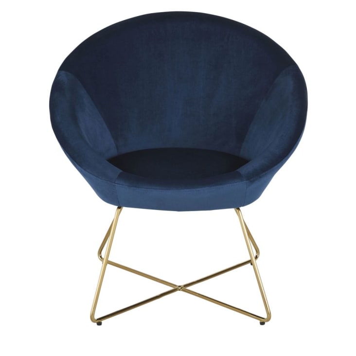 Maisons du Monde Hipop - Sillón de terciopelo azul con patas de acero Precios de Black Friday