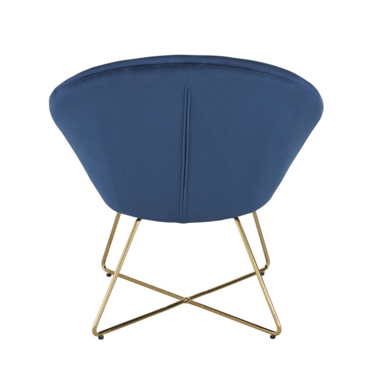 Maisons du Monde Hipop - Sillón de terciopelo azul con patas de acero Precios de Black Friday