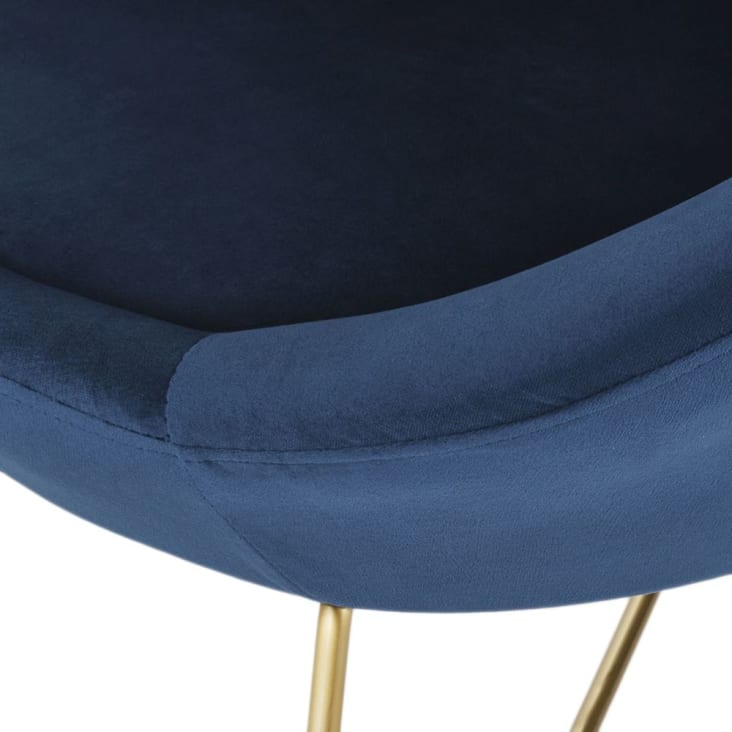 Maisons du Monde Hipop - Sillón de terciopelo azul con patas de acero Precios de Black Friday