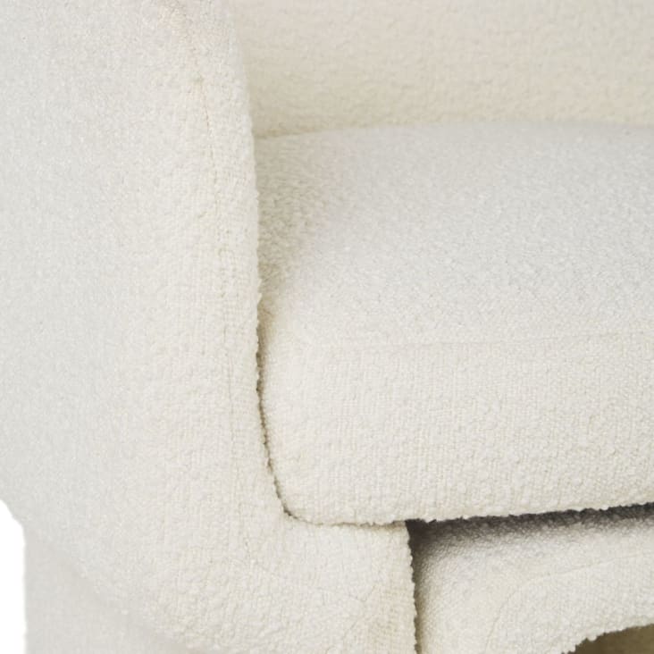 Maisons du Monde Dorset Business - Sillón y reposapiés profesionales con bucles blancos En oferta