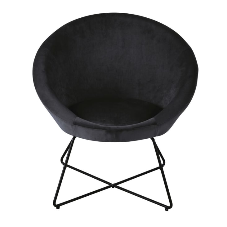 Maisons du Monde Hipop - Sillón de terciopelo negro Libre de impuestos