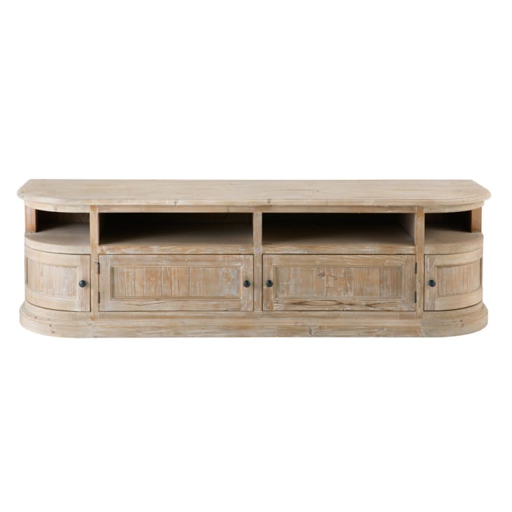 Maisons du Monde Flaubert - Mueble de TV con 4 puertas de pino reciclado