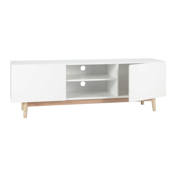 Maisons du Monde Artic - Mueble de TV vintage 2 puertas blanco Precio ultrabajo
