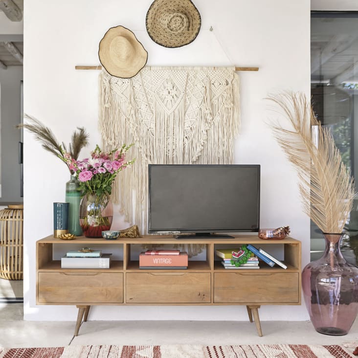 Maisons du Monde Trocadero - Mueble de TV vintage de mango Venta caliente