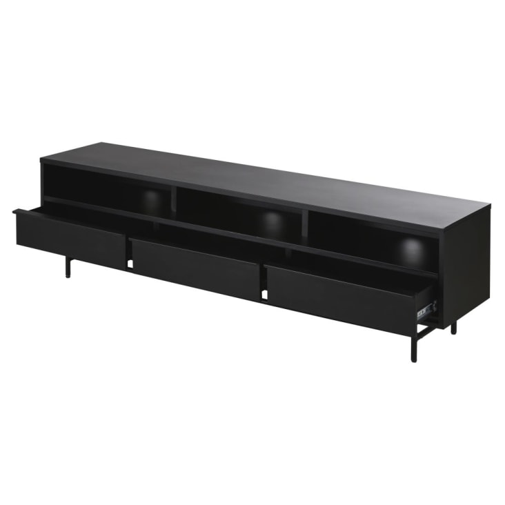 Maisons du Monde Watkin - Mueble de TV de metal negro con 3cajones Rebajas baratas