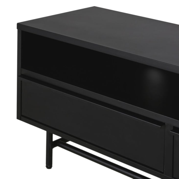 Maisons du Monde Watkin - Mueble de TV de metal negro con 3cajones Rebajas baratas