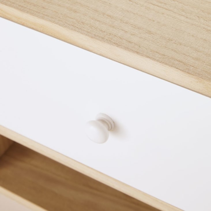 Maisons du Monde Spring - Mueble de TV blanco de estilo escandinavo con 4 cajones de paulonia Rebajas de fábrica