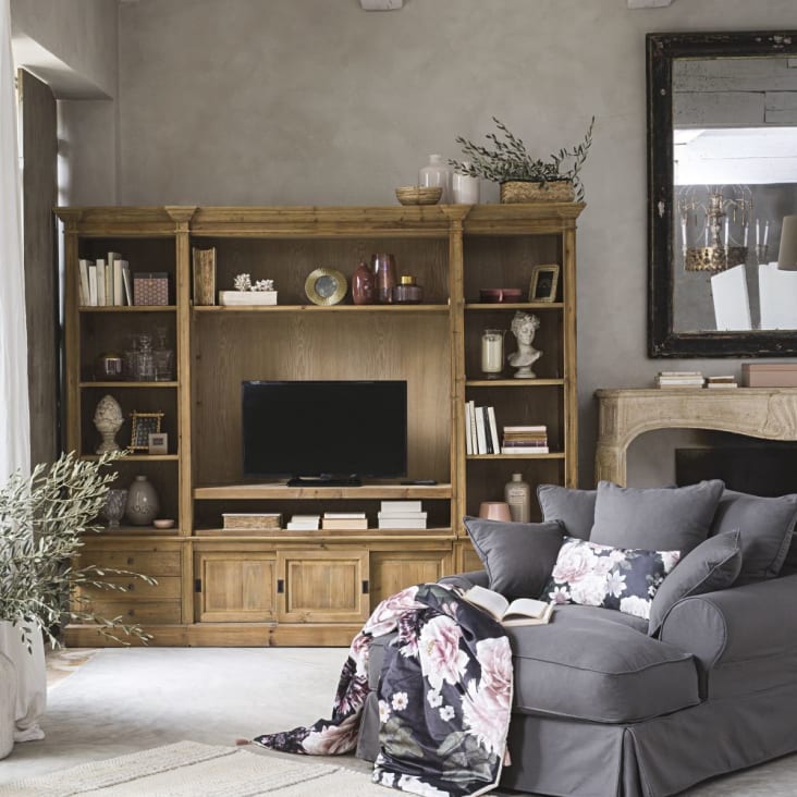 Maisons du Monde Passy - Mueble de salón librería de pino macizo reciclado Los más vendidos