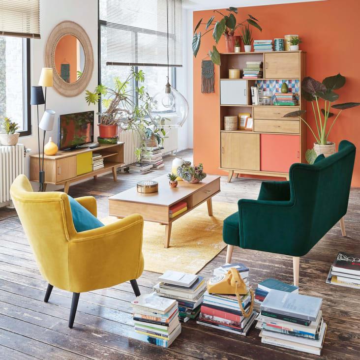 Maisons du Monde Paulette - Librería vintage con 2 cajones y 4 puertas multicolor Tienda