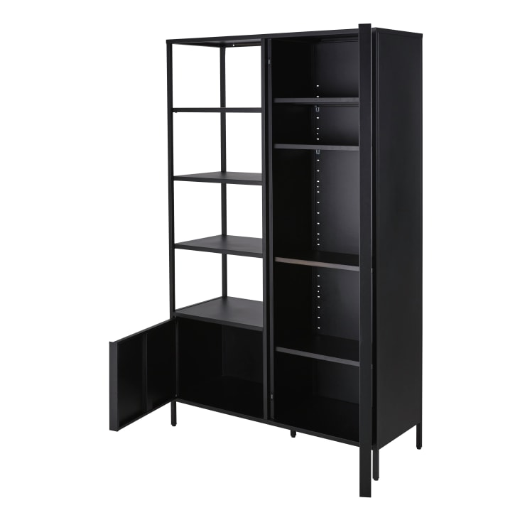 Maisons du Monde Watkin - Librería de metal negro de 2 puertas Últimos 3 días