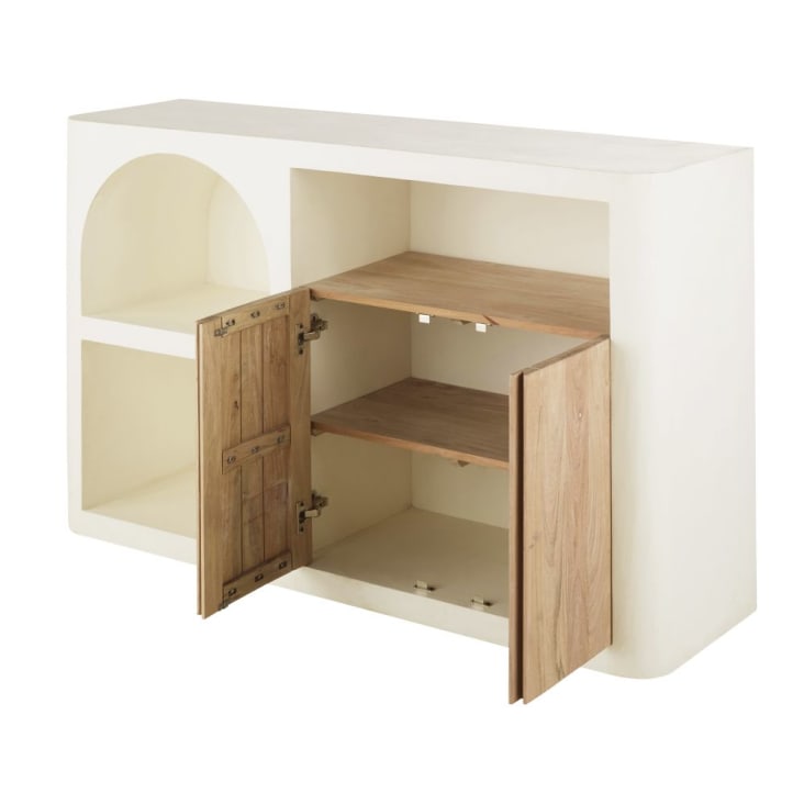 Maisons du Monde Sartene - Librería baja color crema con 2puertas y 1hueco COMPRAR AHORA