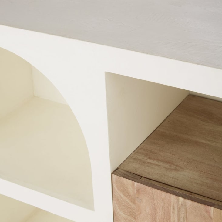 Maisons du Monde Sartene - Librería baja color crema con 2puertas y 1hueco COMPRAR AHORA