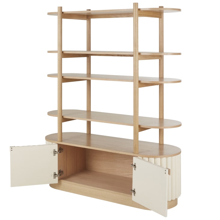 Maisons du Monde Caldera - Biblioteca con 2 puertas bicolor de troncos de madera ÚLTIMAS EDICIONES