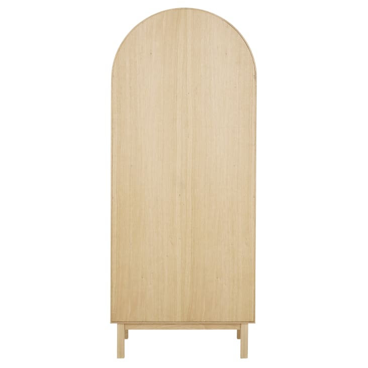 Maisons du Monde Canopy - Estantería de madera de 2 puertas y 3 nichos de caña de ratán Últimos 2 días