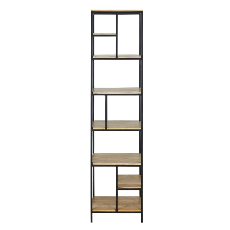 Maisons du Monde Segment - Columna de metal negro y mango